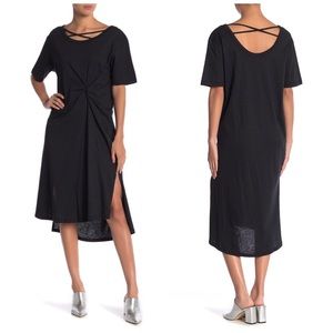 TOV Midi Knotted Dress Black Lagenlook Strappy